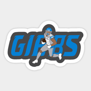 Gibbs 26, Detroit Football silhouette design Sticker